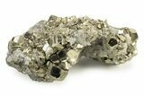 Gleaming Pyrite Crystals with Sparkling Quartz Crystals - Peru #238959-1